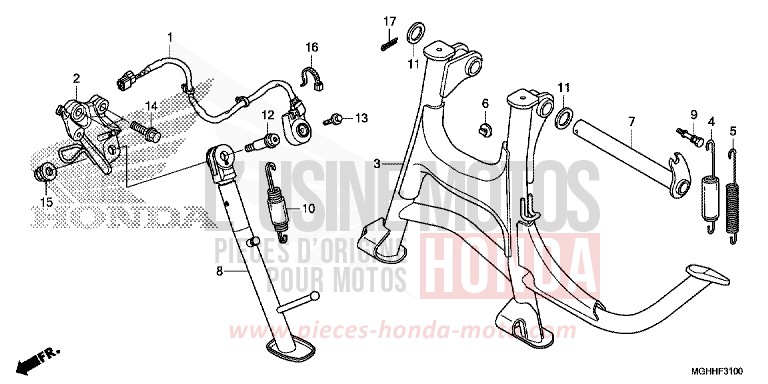 STAND for VFR1200X Dual Clutch CANDY PROMINENCE RED (R342) from 2017